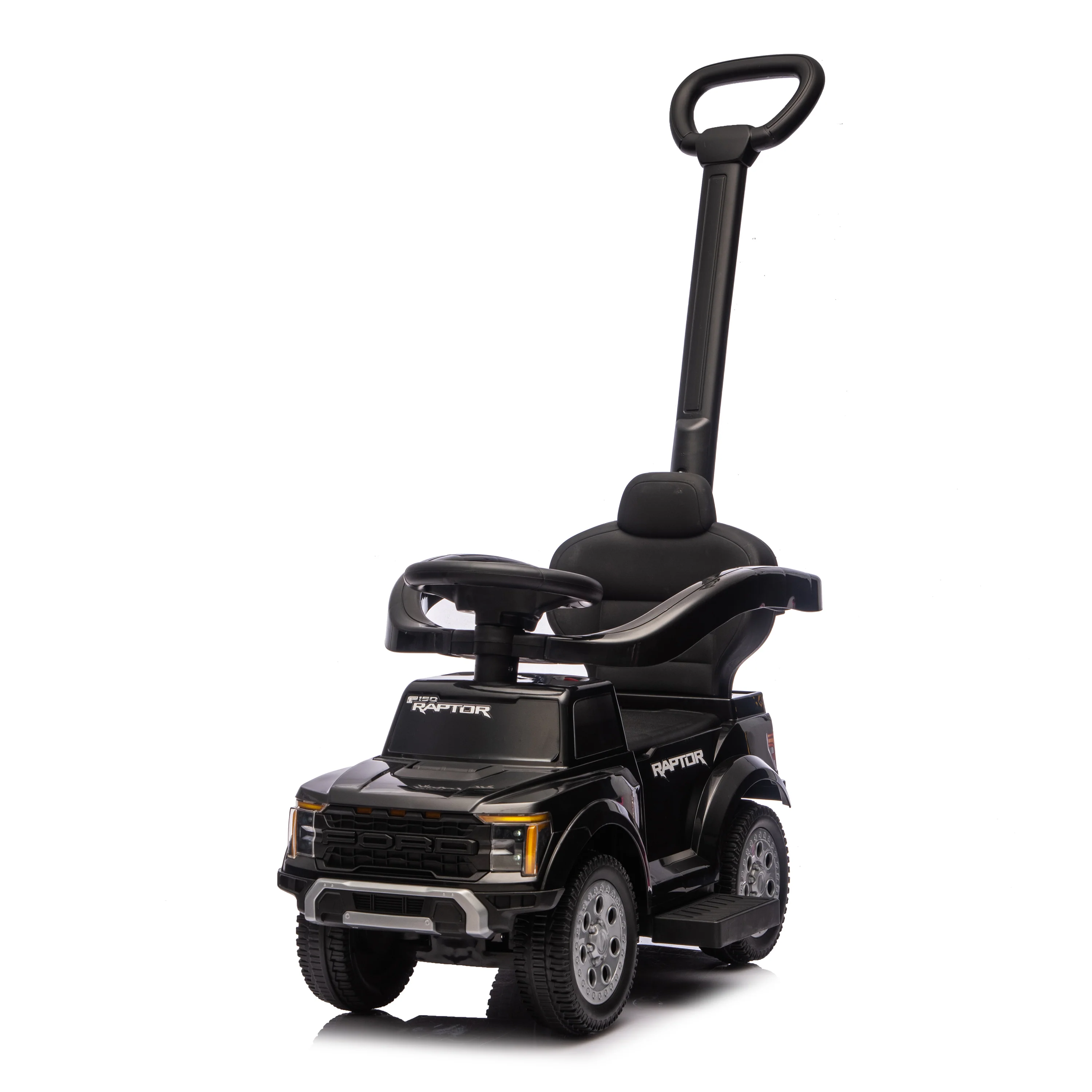 Ford Raptor 3-in-1 Push Ride On Toy Car - Black