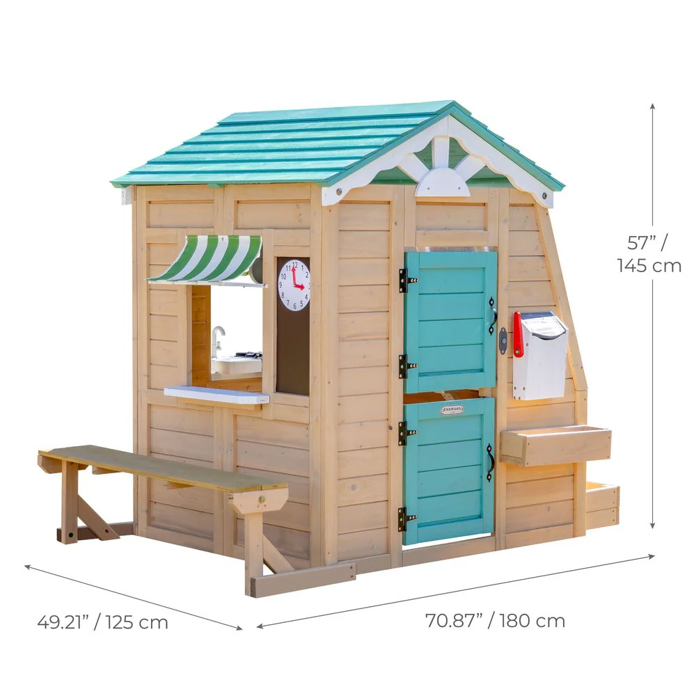 Gardenia Wooden Playhouse with Large Window & Kitchen - Image 10