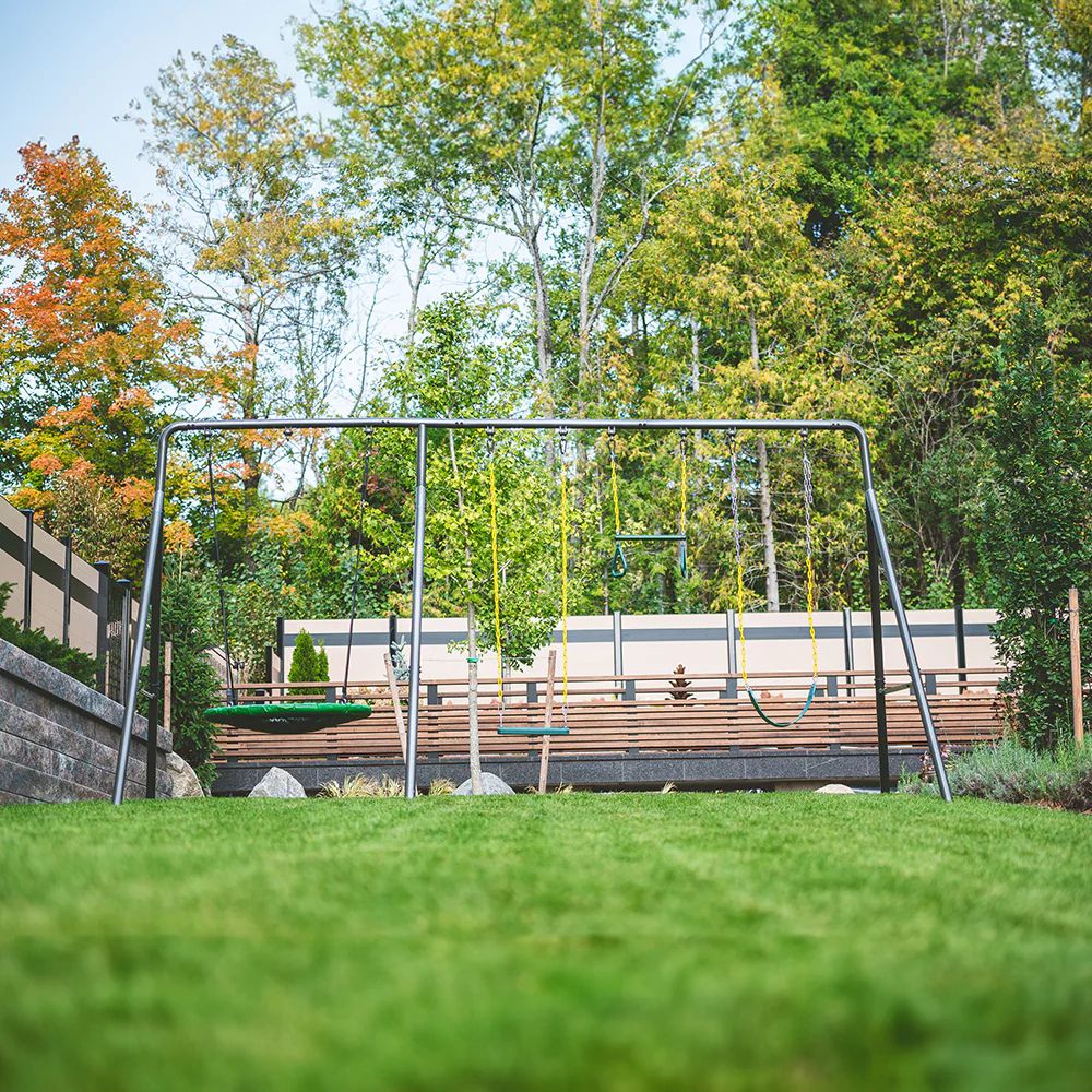 Gobaplay TitanMax Swing Set with Green Saucer Tent Swing - Image 3