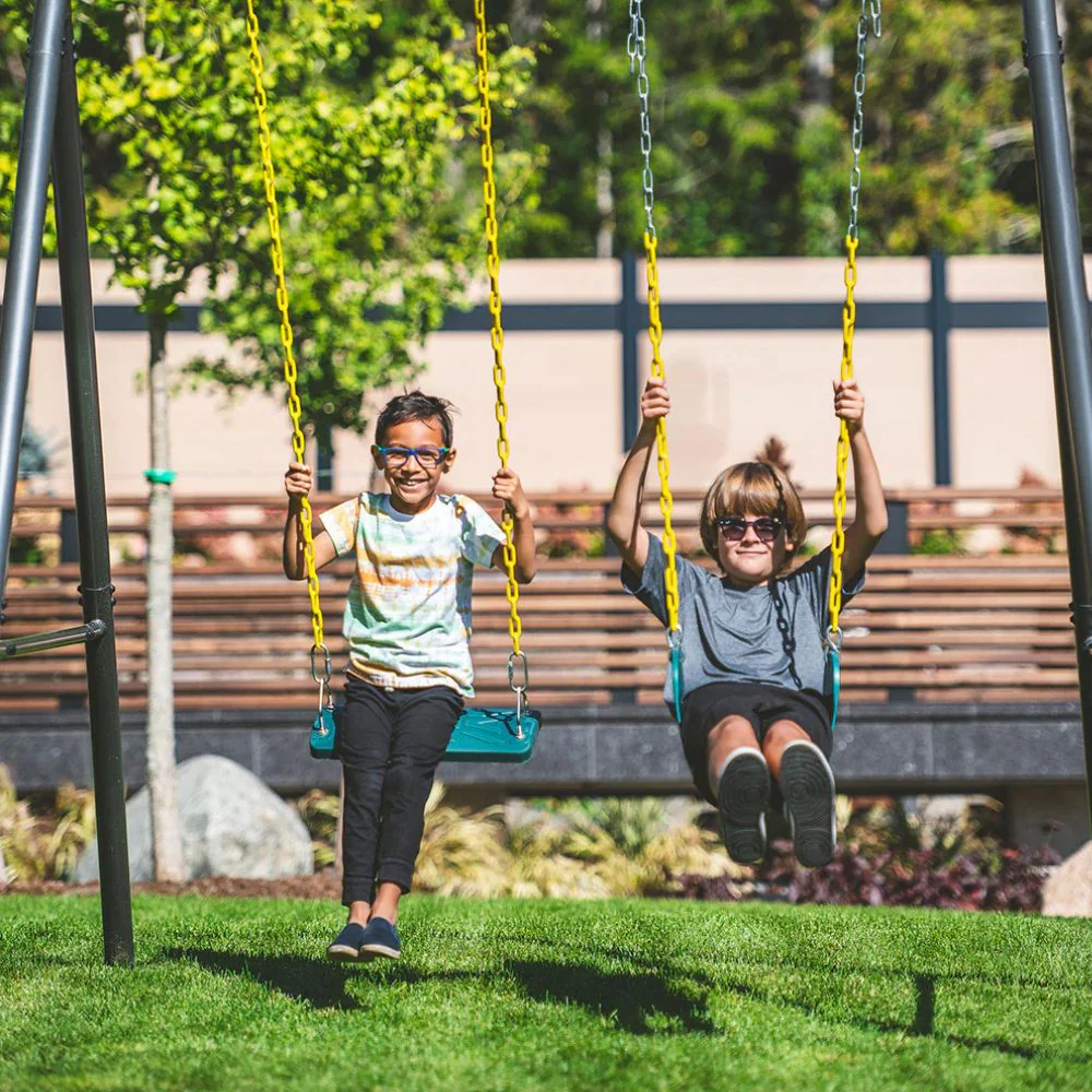 Gobaplay TitanPro Swing Set with Green Saucer Tent Swing - Image 4
