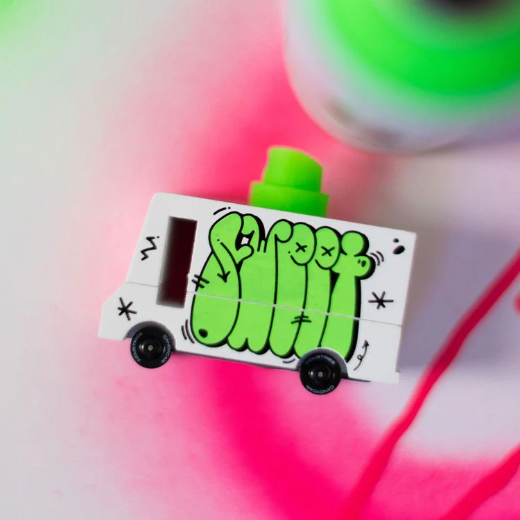 Green Graffiti Van Toy Car - Image 2