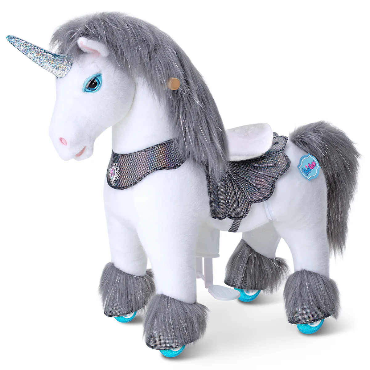 Grey Unicorn Model Y Ride on Toy - 3-4 Years