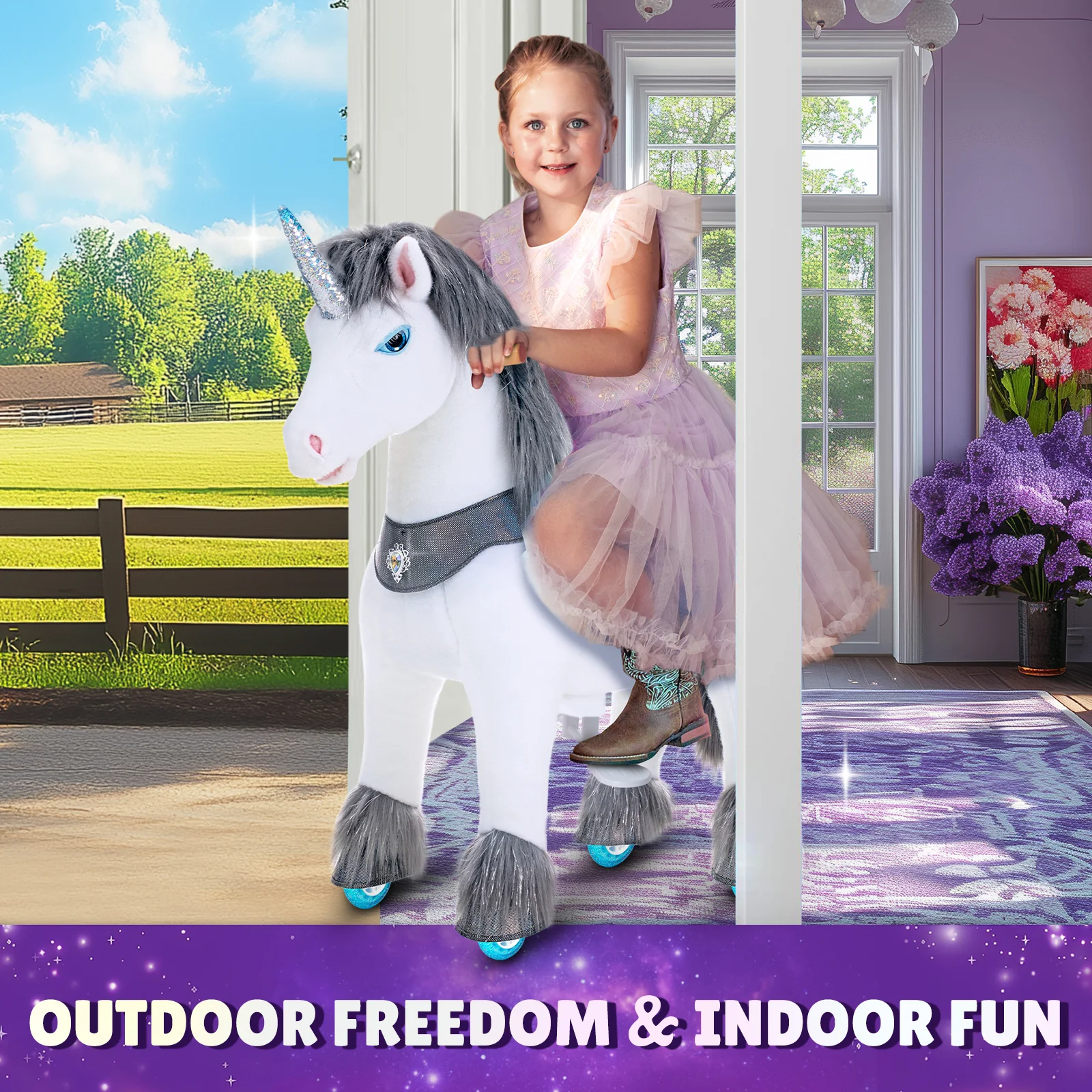 Grey Unicorn Model Y Ride on Toy - 3-4 Years - Image 2