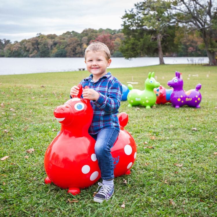 Gymnic Red Rody Horse Max Inflatable Bouncer Ride-on (with Hand Pump) - Image 2