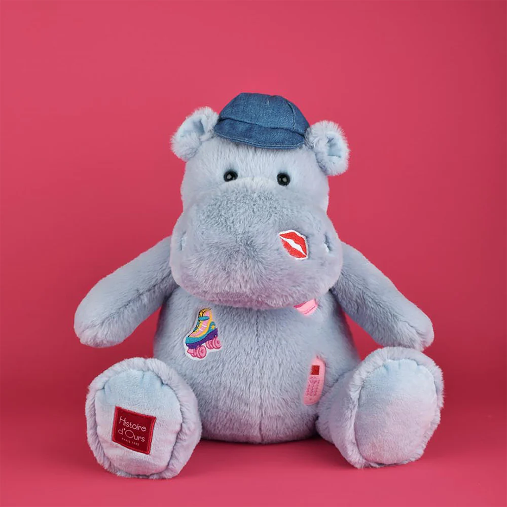 Hippo Plush - Blue with Patches - Image 2