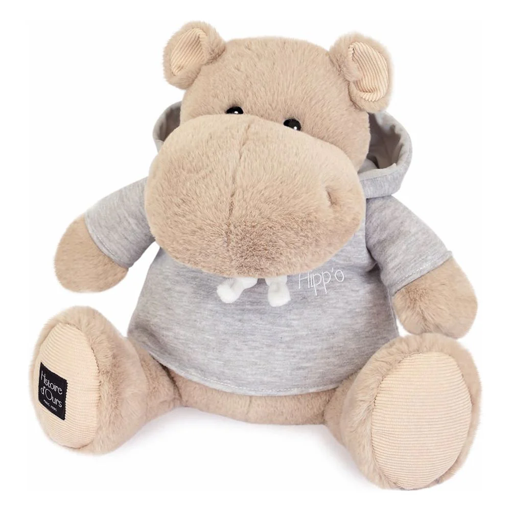 Hippo Plush with Grey Sweatshirt
