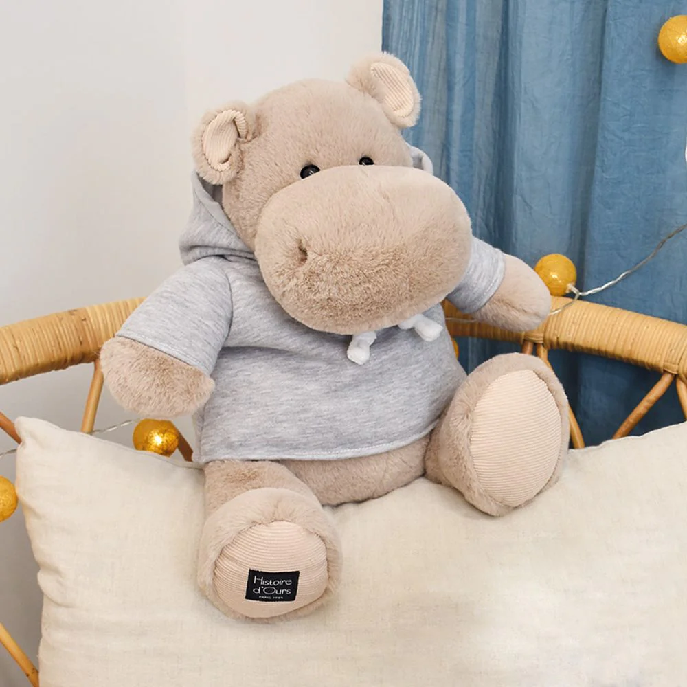 Hippo Plush with Grey Sweatshirt - Image 2