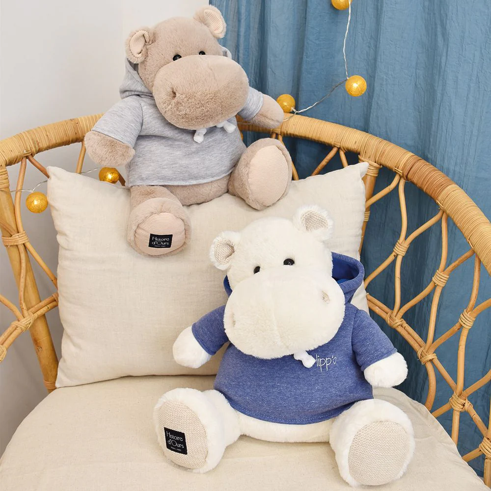 Hippo Plush with Blue Sweatshirt - Image 3
