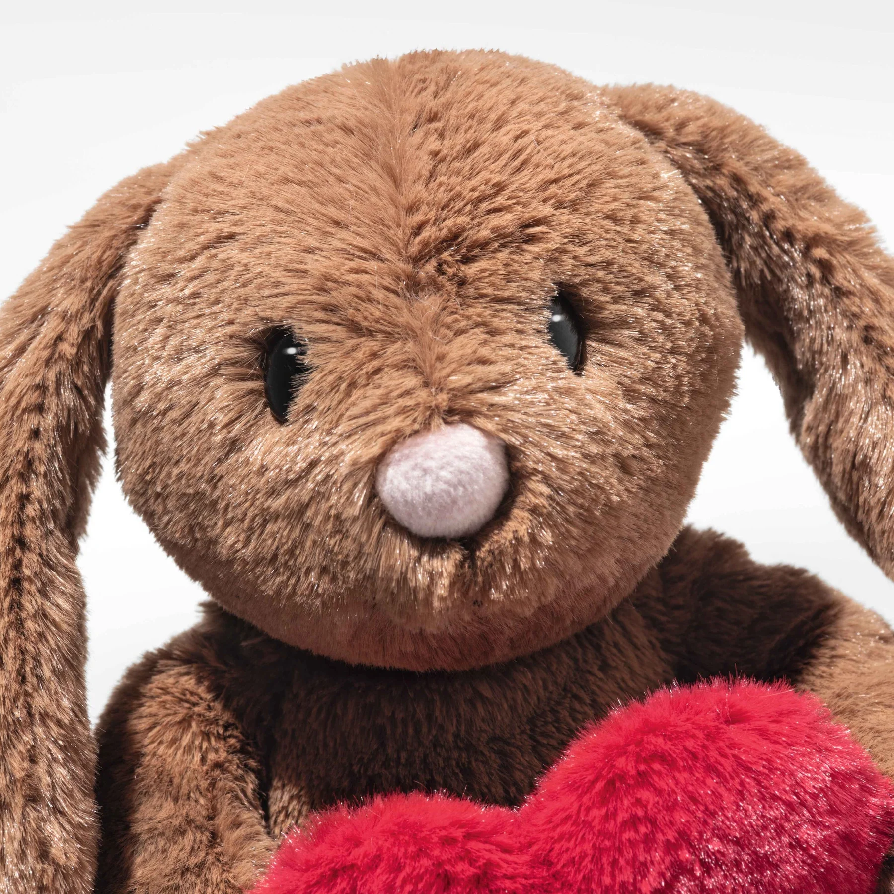 Hoppie Rabbit Brown Plush with Heart - 6" - Image 2