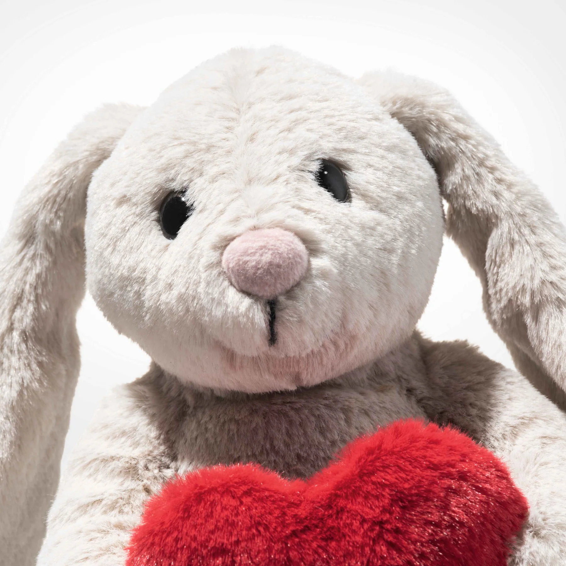 Hoppie Rabbit Grey Plush with Heart - 6" - Image 2