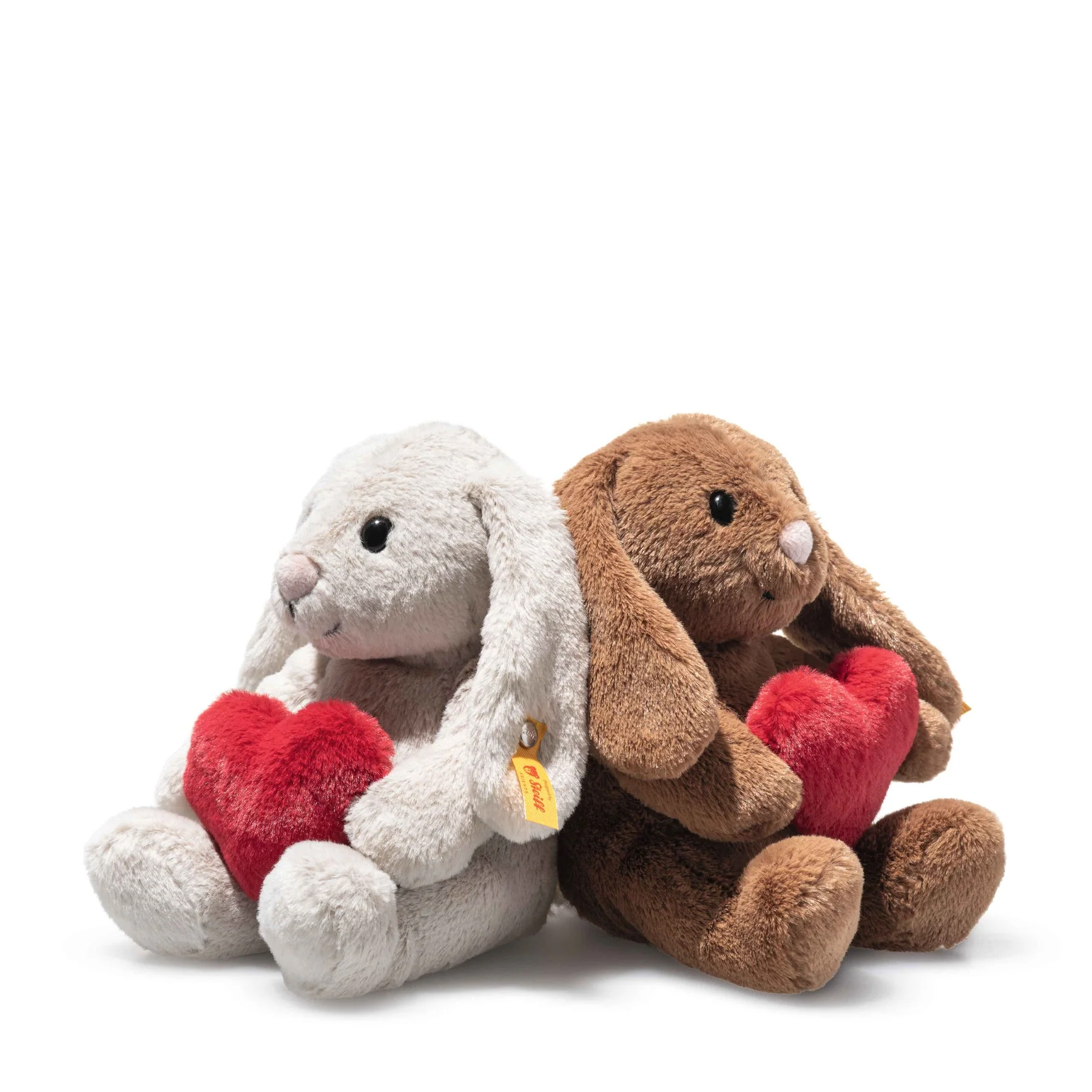 Hoppie Rabbit Grey Plush with Heart - 6" - Image 3