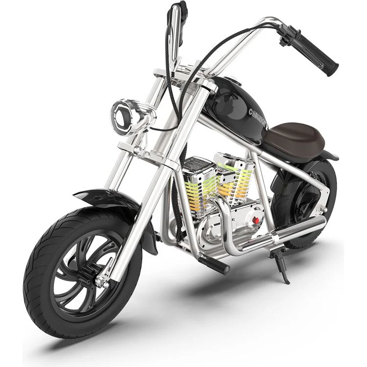 Hyper Gogo Challenger 12 Plus Kids Motorcycle with App - Black