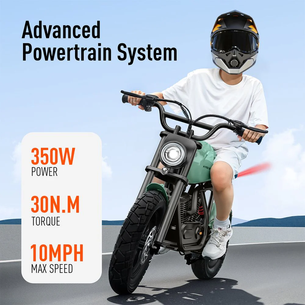 Hyper Gogo S9 Kids Motorcycle - Green - Image 2