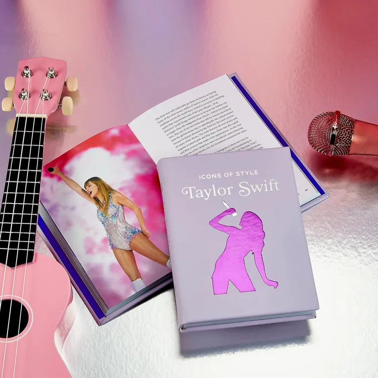 "Icons of Style: Taylor Swift" Book in Lilac Bonded Leather - Image 2