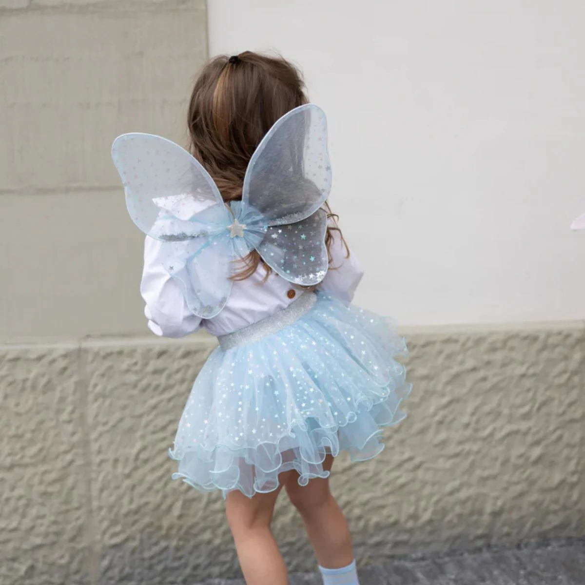 Iridescent Celestrial Fairy Wings, Tutu, Wand - Size 4-6 Years - Image 2