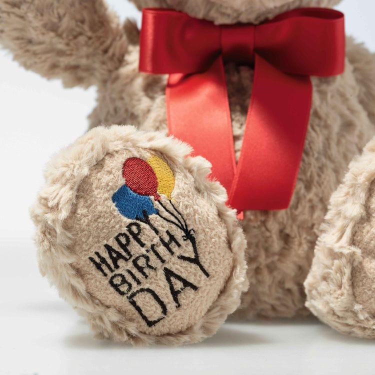 Jimmy “Happy Birthday” Teddy Bear with Bow - Image 2