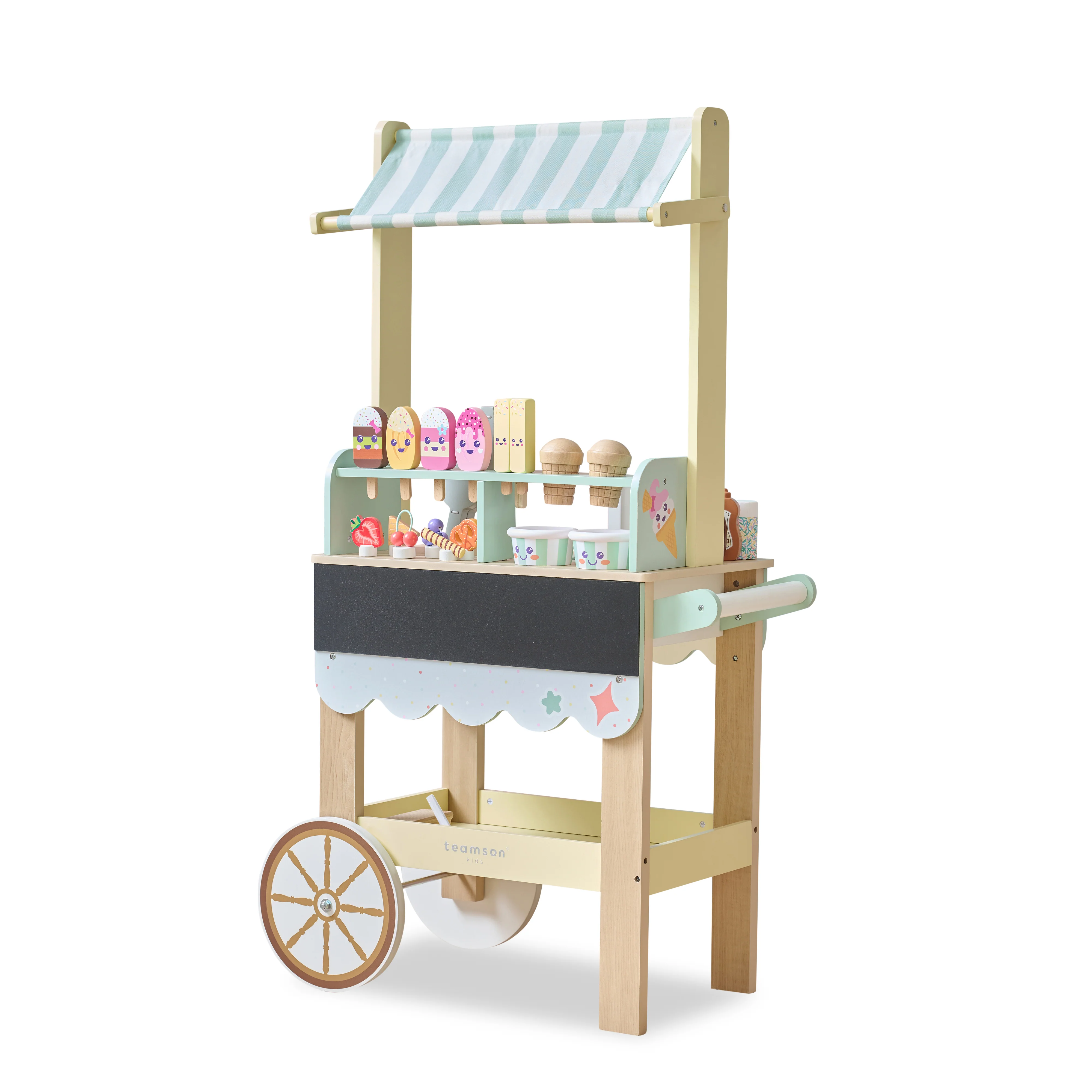 Jolly Pals Wood Ice Cream Stand with 33 Accessories and Chalkboard - Image 5