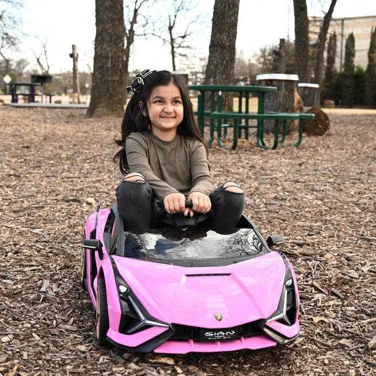 Lamborghini Sian 12V Ride On Car - Pink - Image 2