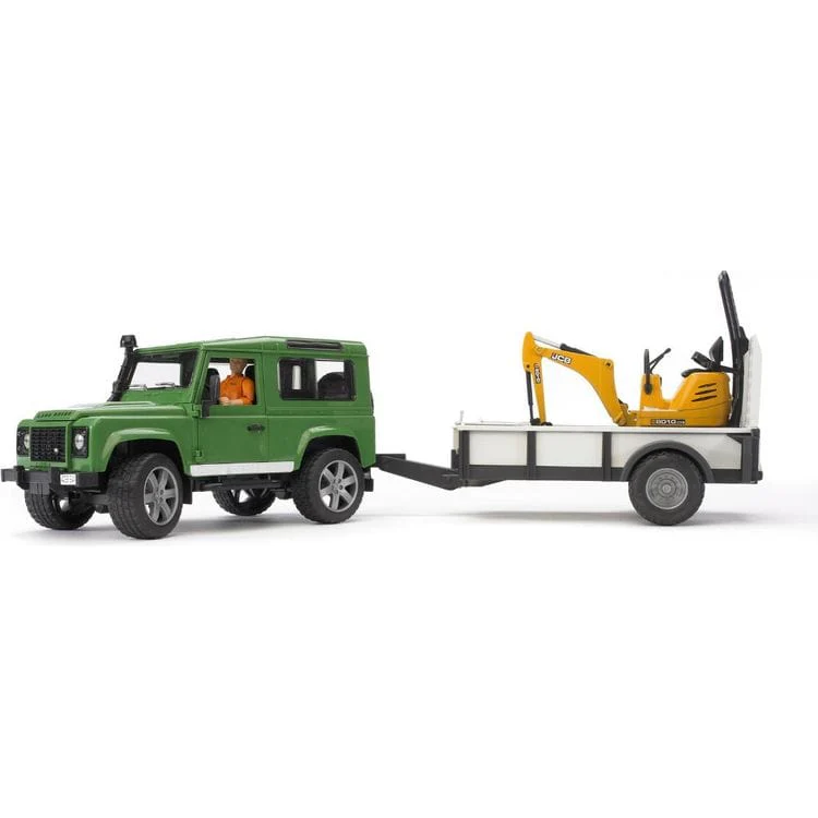 Land Rover with Trailer, Worker & JCB Excavator - Image 3