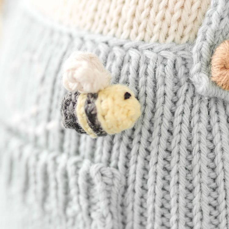 Little 13" Charlie the Honey Bear Hand-Knit Doll - Image 3