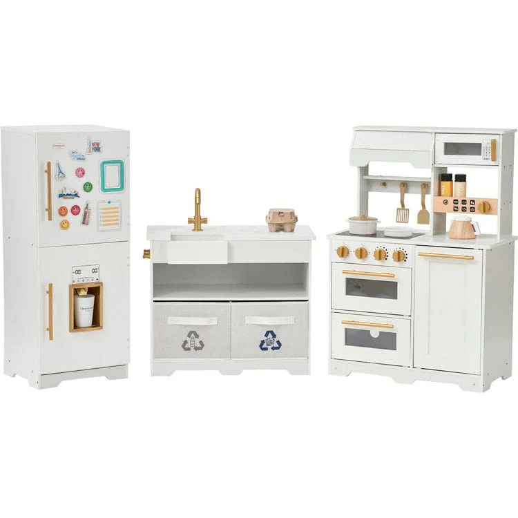Little Chef Atlanta Modular Play Kitchen - White/Gold - Image 3
