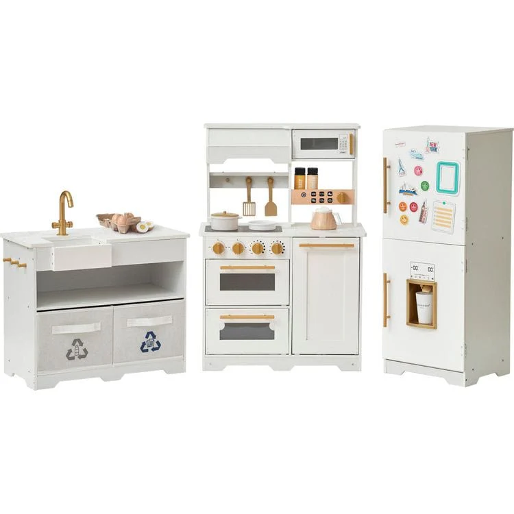 Little Chef Atlanta Modular Play Kitchen - White/Gold - Image 4