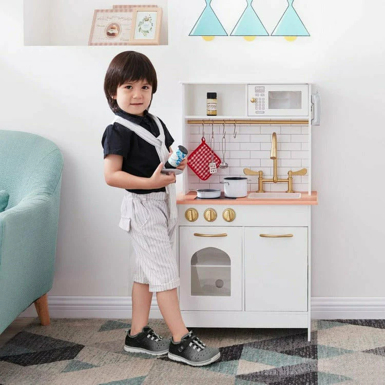 Little Chef Boston Classic Play Kitchen & Cookware - White - Image 2