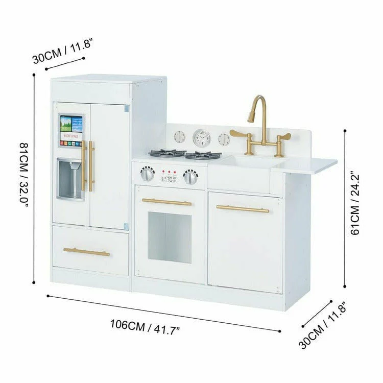 Teamson Kids Little Chef Charlotte Modern Modular Wooden Play Kitchen, White - Image 7