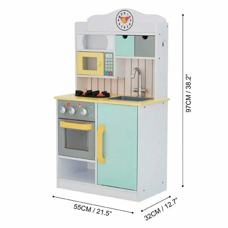 Little Chef Florence Classic Play Kitchen - White/Green & Yellow - Image 4