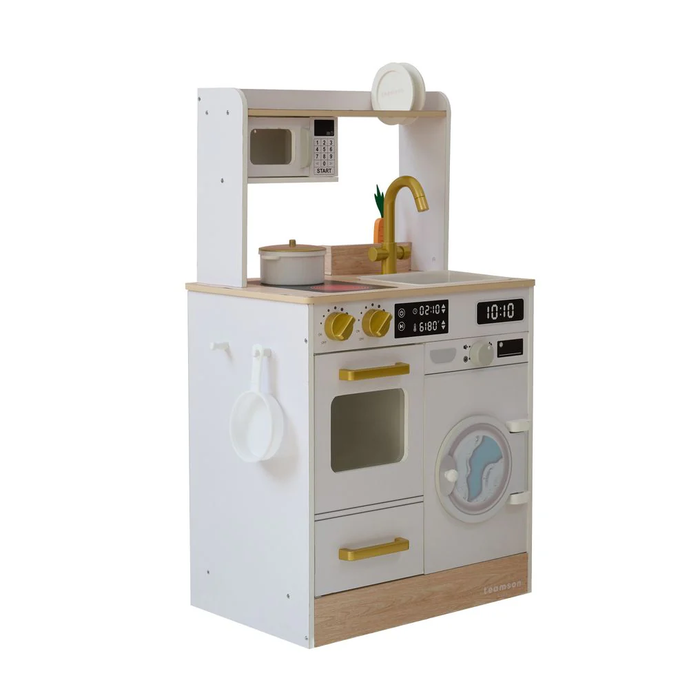 Little Chef Lake Tahoe Wooden Play Kitchen Washer & Mini Garden - White