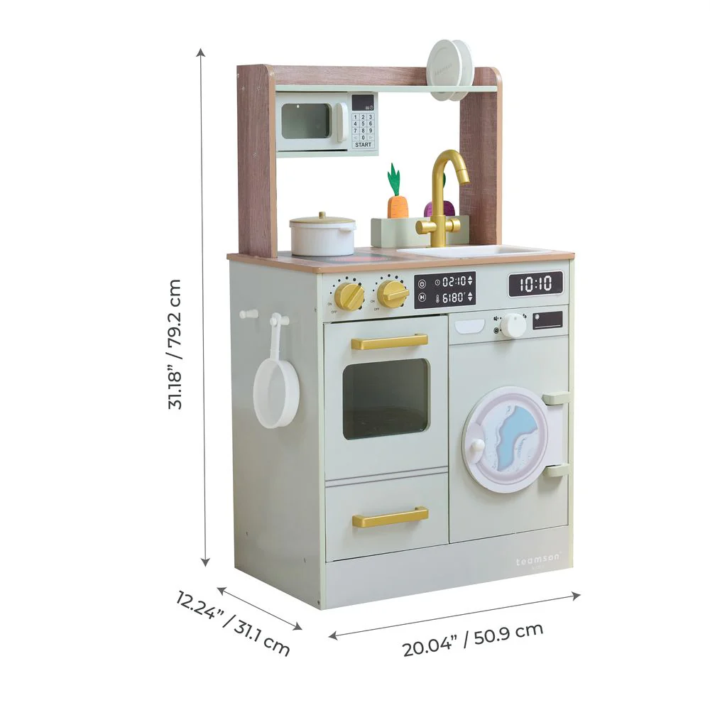 Little Chef Lake Tahoe Wooden Play Kitchen Washer & Mini Garden - Pink - Image 5
