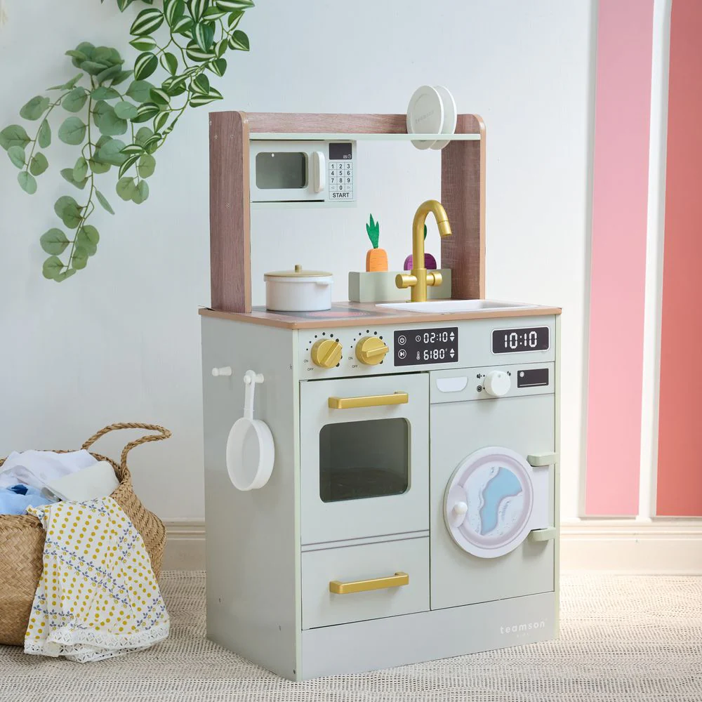 Little Chef Lake Tahoe Wooden Play Kitchen Washer & Mini Garden - Pink - Image 8