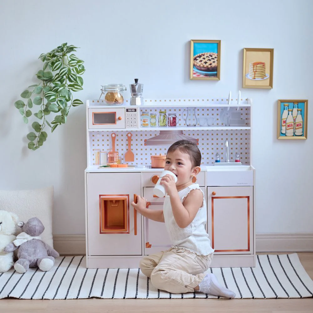 Little Chef St. Louis Wooden Play Kitchen with Sink & Ice Dispenser - Pink - Image 2