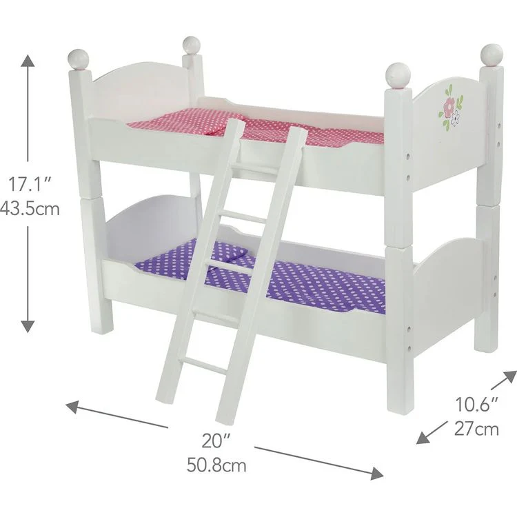 Little Princess 18" Doll Double Bunk Bed - Grey - Image 3