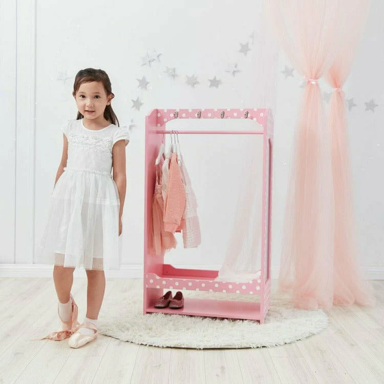 Little Princess Bella Clothing Rack with Storage - Pink - Image 2