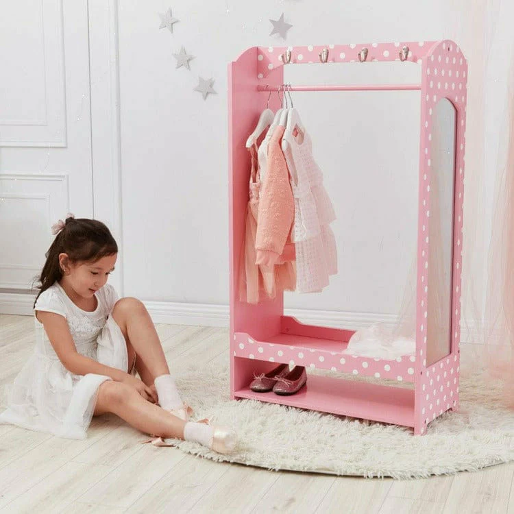 Little Princess Bella Clothing Rack with Storage - Pink - Image 4