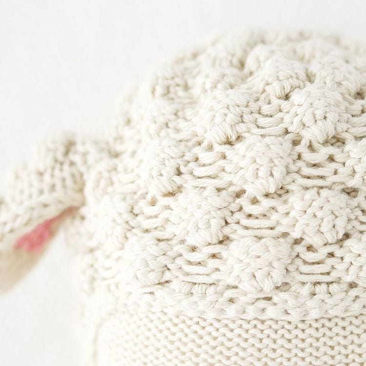 Little 13" Lucy the Lamb (Pastel) Hand-Knit Doll - Image 4