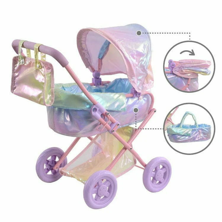 Magical Dreamland Baby Doll Stroller & Carrier Iridescent - Image 6