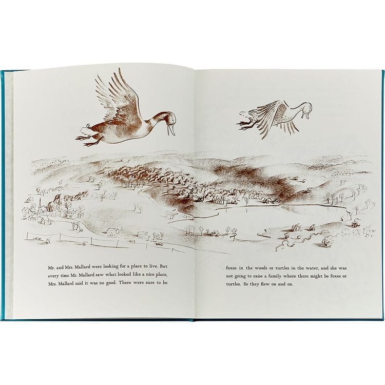 "Make Way For Ducklings" Book in Teal Blue Italian Leather - Image 3
