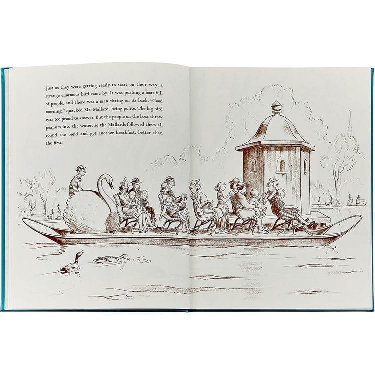 "Make Way For Ducklings" Book in Teal Blue Italian Leather - Image 5