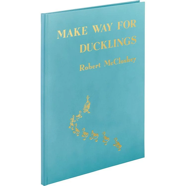 "Make Way For Ducklings" Book in Teal Blue Italian Leather - Image 6