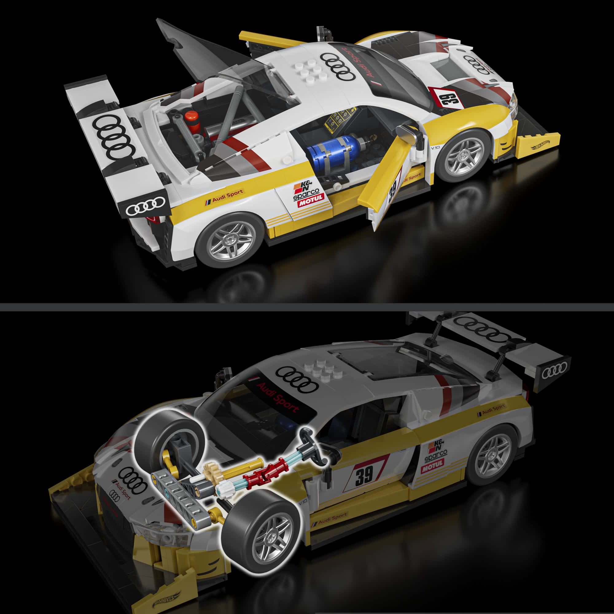 Mattel Brick Shop Hot Wheels ‘15 Audi R8 LMS Building Set - Image 4