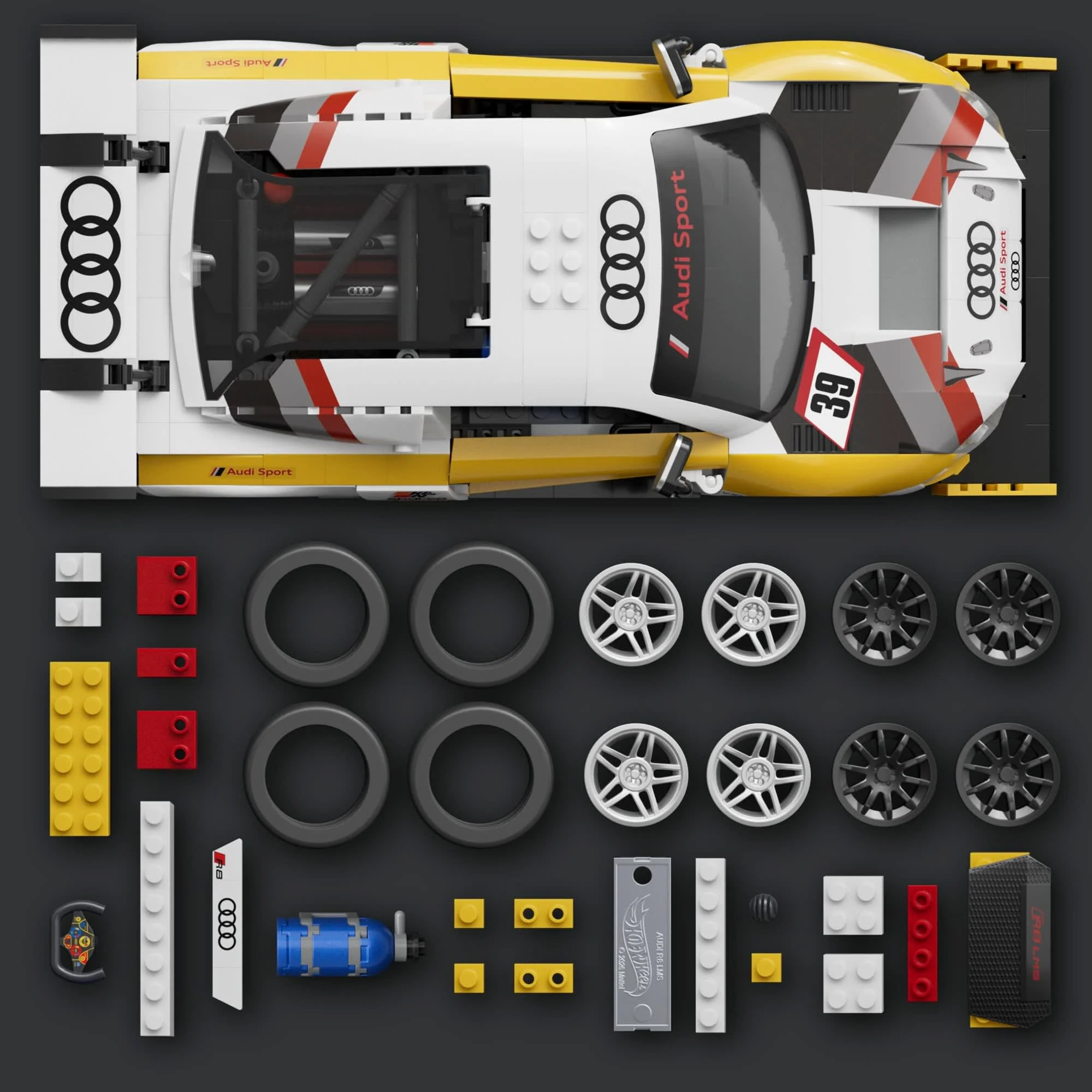 Mattel Brick Shop Hot Wheels ‘15 Audi R8 LMS Building Set - Image 5