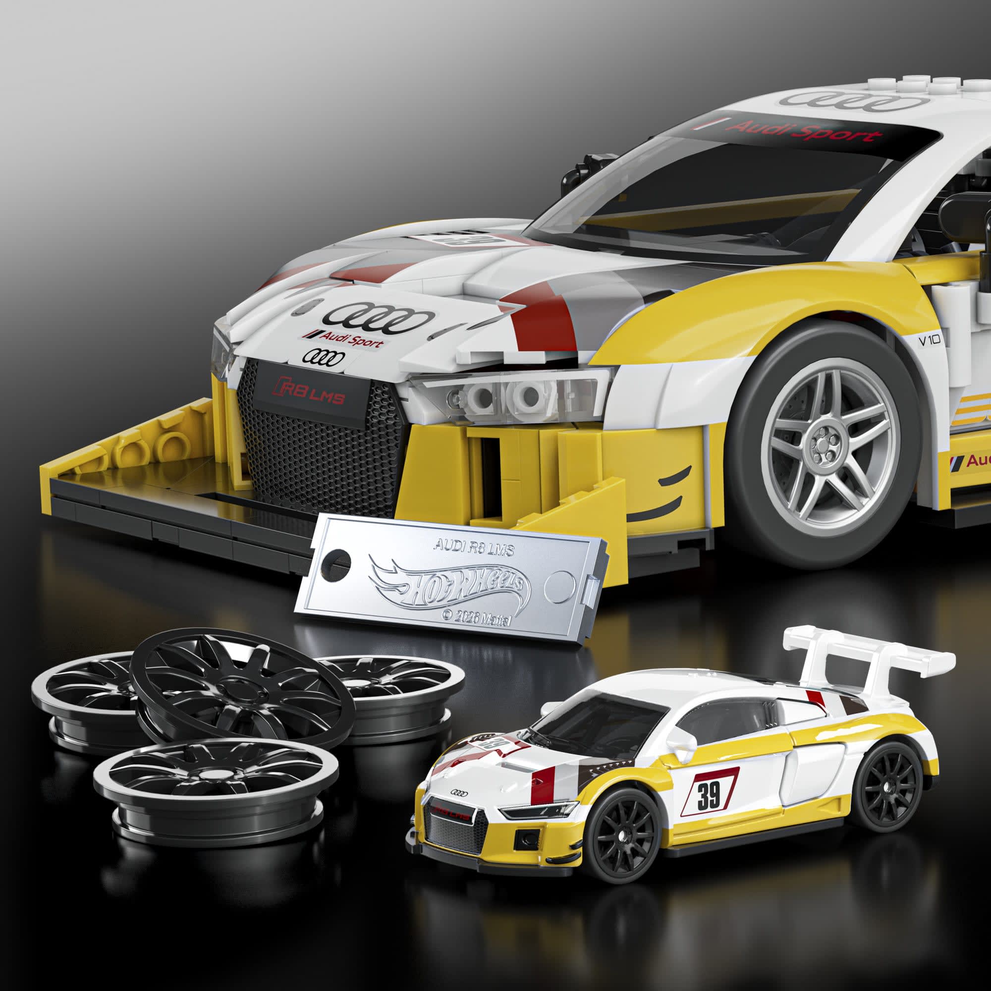 Mattel Brick Shop Hot Wheels ‘15 Audi R8 LMS Building Set - Image 6