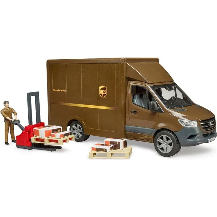 MB Sprinter UPS Truck with Driver Figure and Accessories