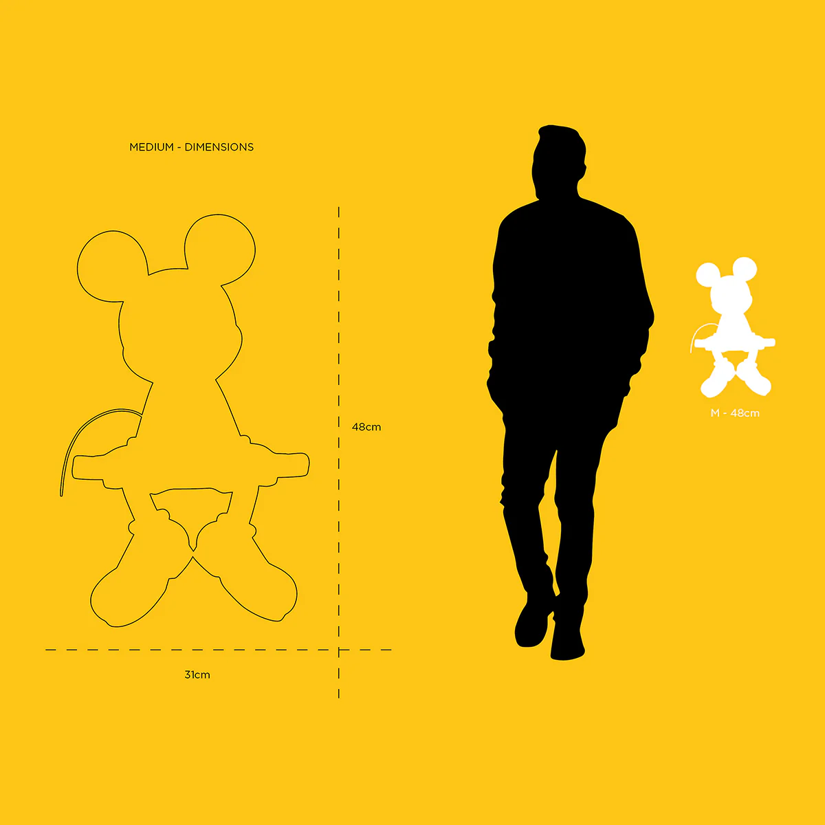 Mickey Mouse Take 2 Taupe & Gold Figure - 19" - Image 5