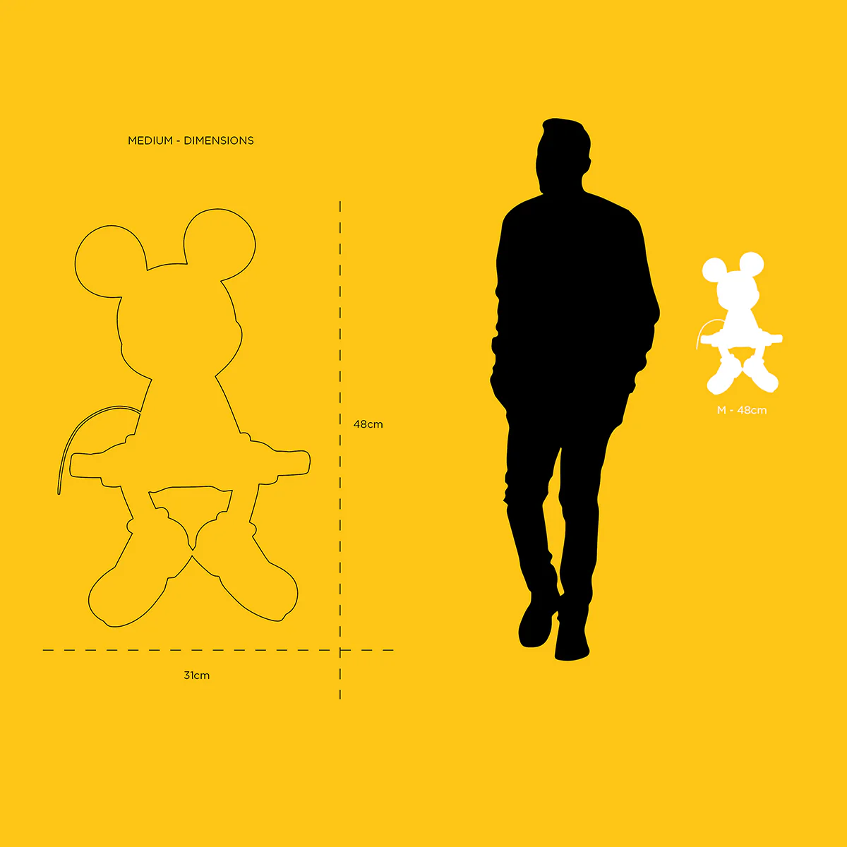 Mickey Mouse Take 2 White & Gold Figure - 19" - Image 4