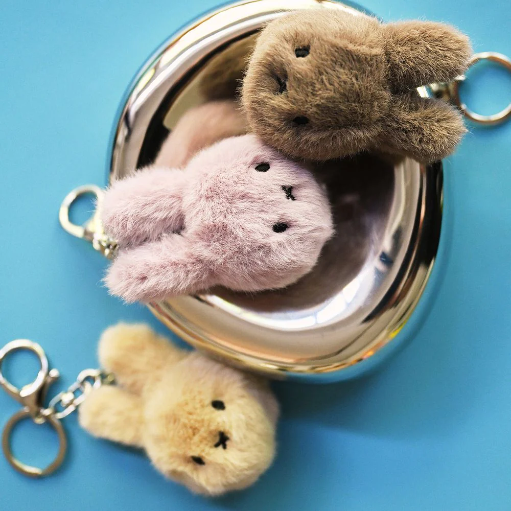 Miffy ECO Fuzzy Keychain - Taupe - Image 3