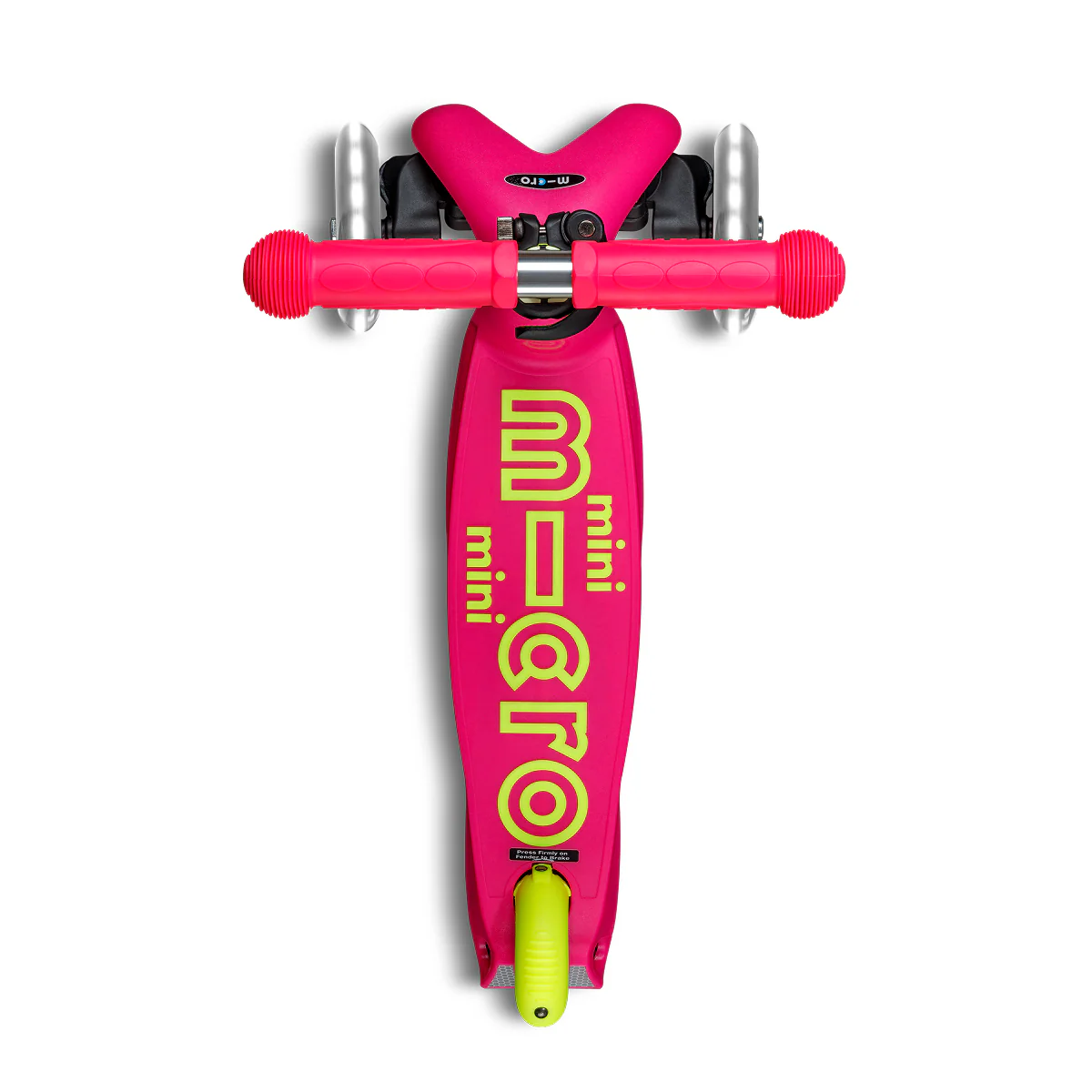 Mini Deluxe Foldable LED Scooter - Neon Flamingo Pink/Yellow - Image 7