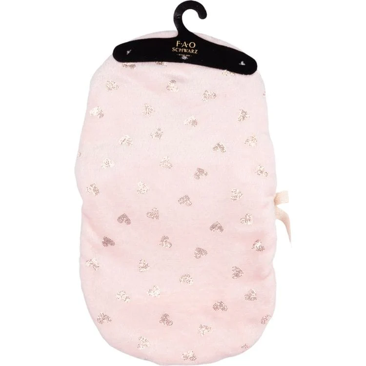 My FAO Doll Swaddle - Pink With Gold Hearts - Image 2